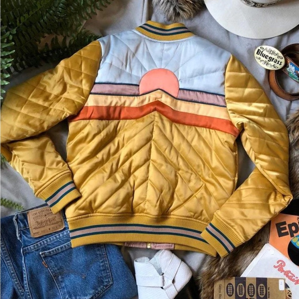 Classic Rock Couture Mustard Bomber Jacket—Women’s Medium (+Sticker)